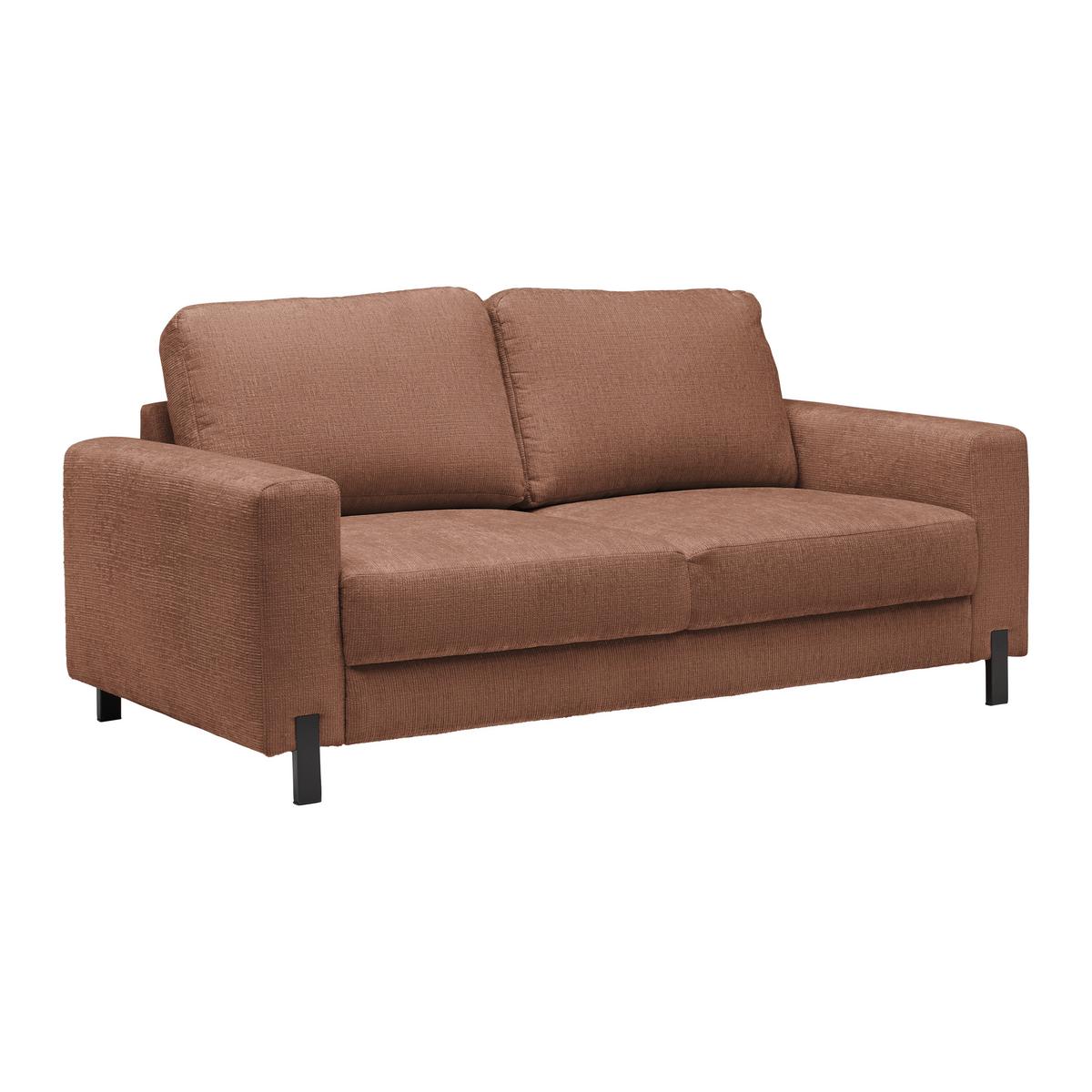 2-Sitzer-Sofa Piega Rosa - Schwarz/Rosa, MODERN, Textil/Metall (189/66-87/96cm) - Mömax