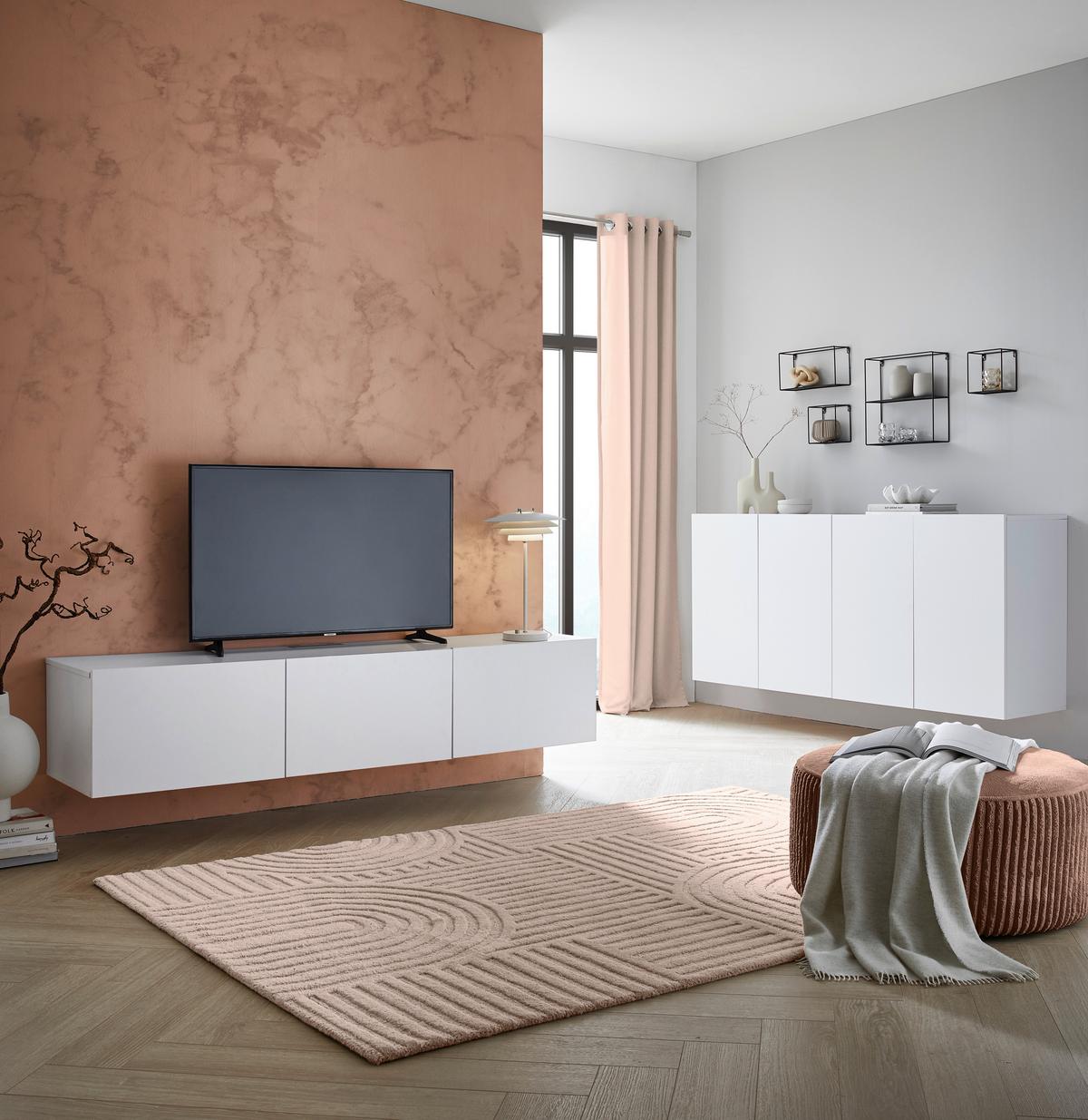 KOMODA NISKA NEWNIQ - biały, Design, materiał drewnopochodny (180/36,7/42cm) - Hom`in