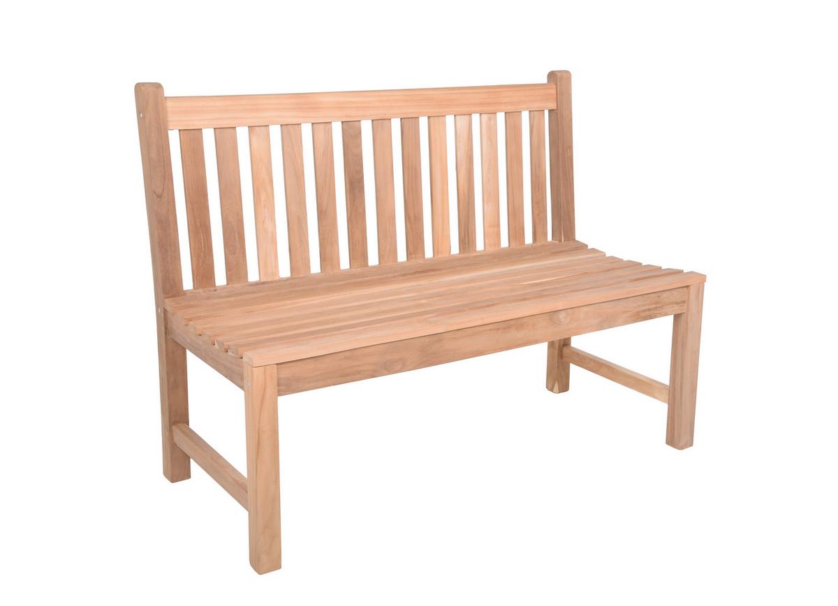 Gartenbank Solo Teak 2-Sitzer - Braun/Naturfarben, MODERN, Holz (60/92/120cm) - Gardenson