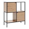 HYLLA QUEENS -EXKLUSIV- - svart/naturfärgad, Modern, metall/trämaterial (90/106/40cm) - Mömax
