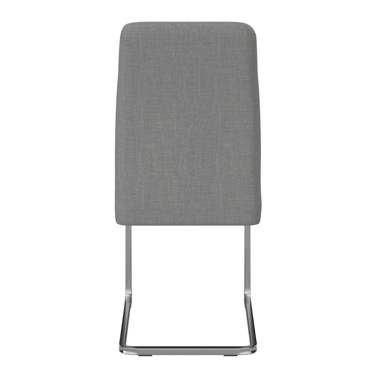Schwingstuhl Lucie Grau Leinenoptik Gepolstert - Grau/Nickelfarben, MODERN, Textil/Metall (43/99/60cm) - Bessagi Home