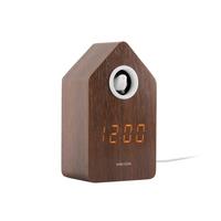 BUDZIK CUCKOO LED - ciemnobrązowy, Basics, materiał drewnopochodny (6/9/15.5cm) - Karlsson