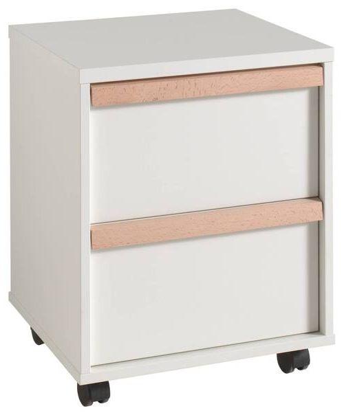 Rollcontainer London Weiß - Buchefarben/Weiß, MODERN, Holz/Holzwerkstoff (48,1/60/44cm) - Vipack