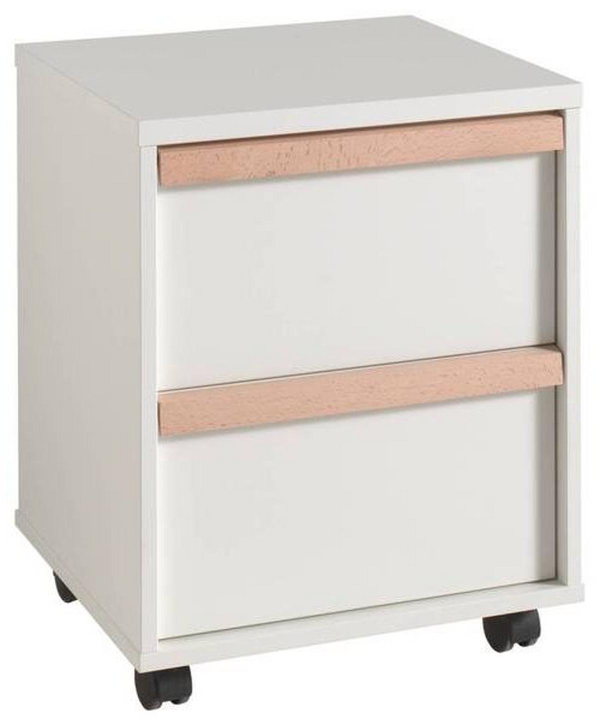 Rollcontainer London Weiß - Buchefarben/Weiß, MODERN, Holz/Holzwerkstoff (48,1/60/44cm) - Vipack