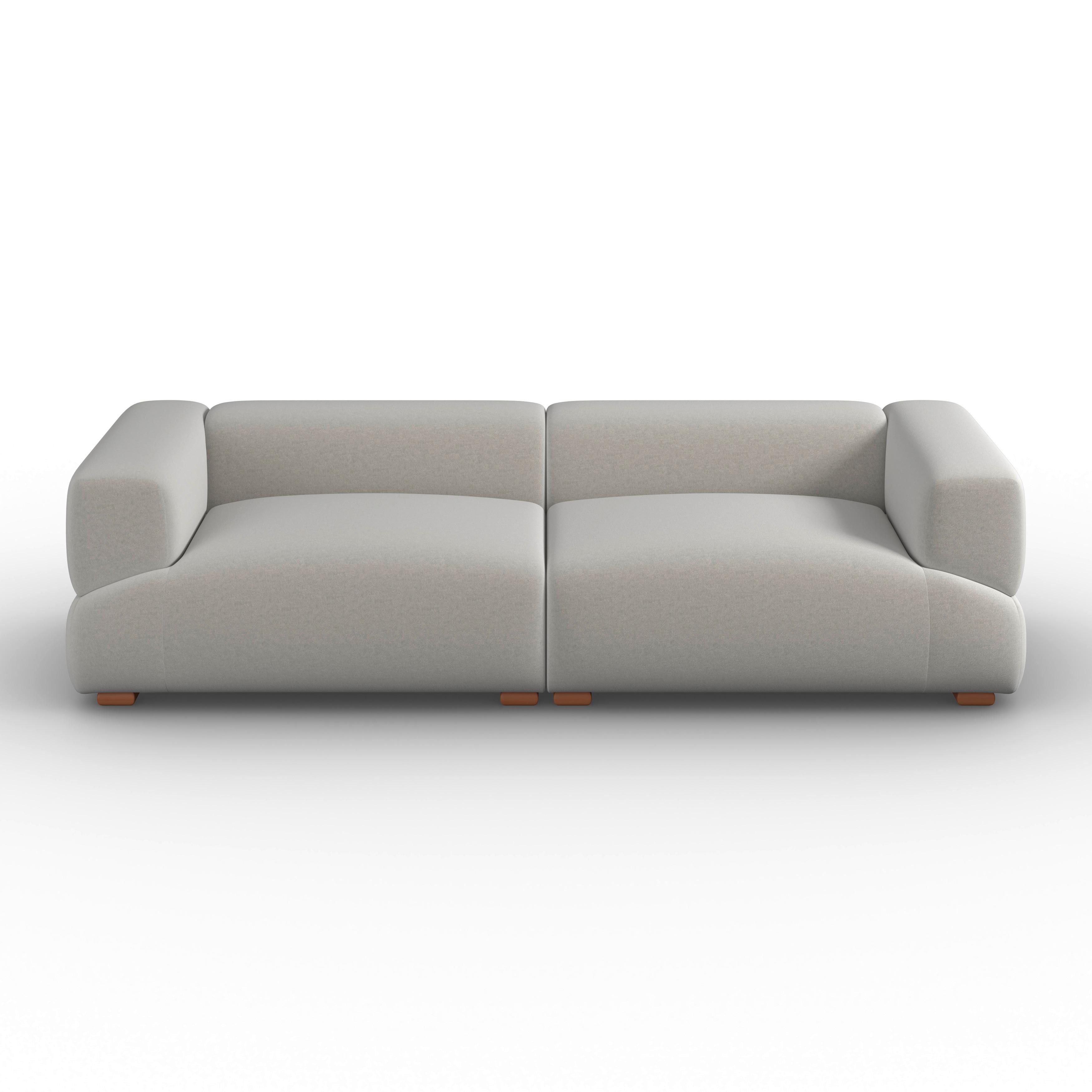 SOFFA TALIA - brun/grå, Modern, trä/textil (237/60,5/98cm) - Bessagi Home