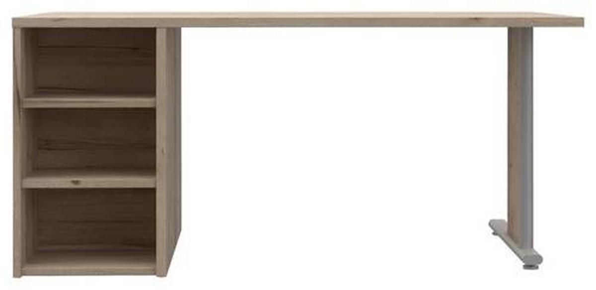 Masă de birou Ducato - alb/culoare lemn stejar, Modern, plastic/metal (160/72,8/80cm) - Premium Living