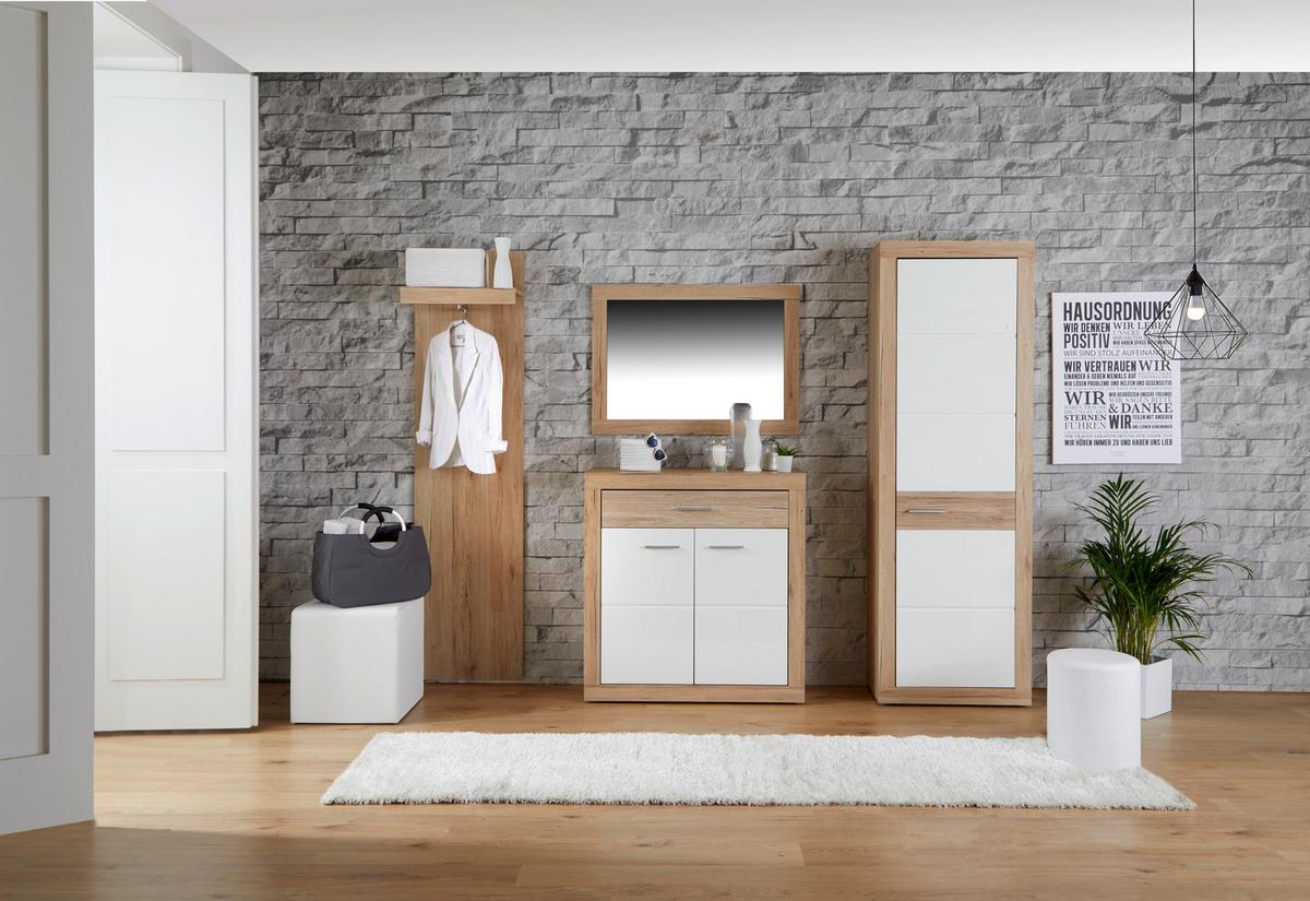 Garderobni Ormar Malta - bijela/boje hrasta, Moderno, drvni materijal (65/196,8/36cm) - Modern Living