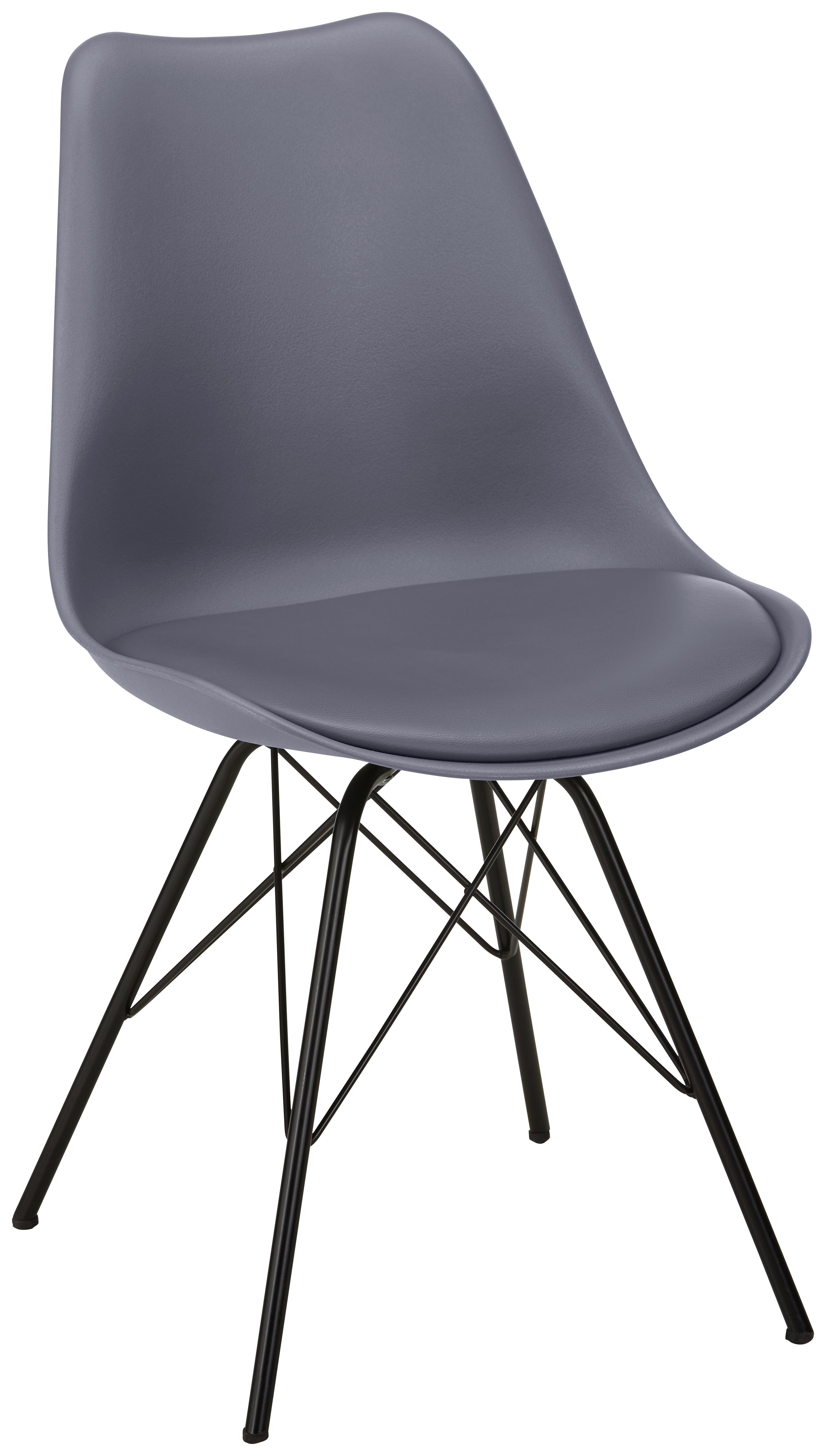 Stuhl In Grau - Schwarz/Grau, Modern, Kunststoff/Textil (55,5/86/48cm) - Mömax