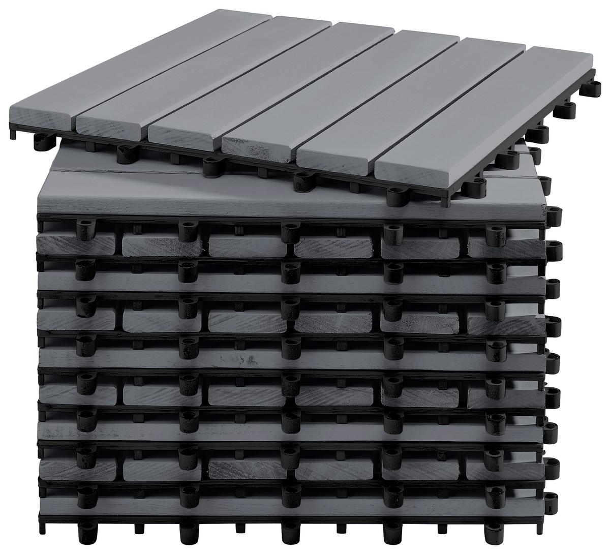 PŁYTKA TARASOWA AKACJOWA SZARA - czarny/szary, Modern, tworzywo sztuczne/drewno (30/30/2,4cm) - Ambia Garden