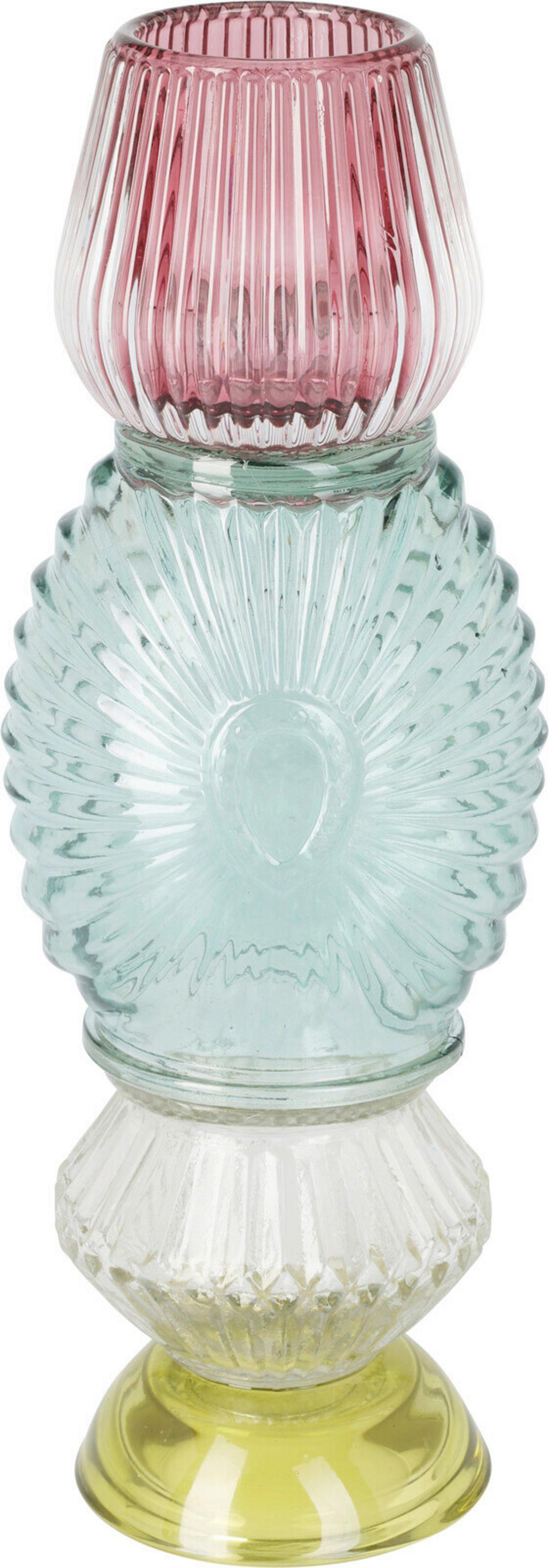 Gyertyatartó Color - többszínű, üveg (27,5/8,3cm)