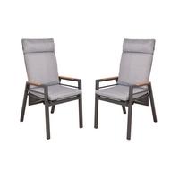 GARTENSESSEL-SET HOCHLEHNER MATERA - Anthrazit/Schwarz, MODERN, Holz/Kunststoff (56,5/110/65cm) - Gardenson