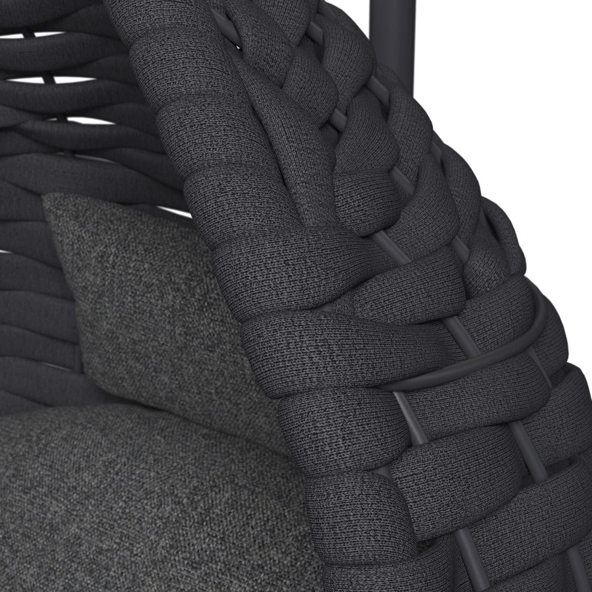 Hängesessel Sasa Dunkelgrau Outdoorstoff/Metall/Kunststoff - Dunkelgrau, MODERN, Kunststoff/Textil (115/200/118cm) - Bessagi Garden