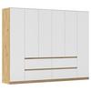 DULAP  USI ROTATIVE MAINZ - alb/stejar Artisan, Basics, material pe bază de lemn (271/210/54cm) - Modern Living