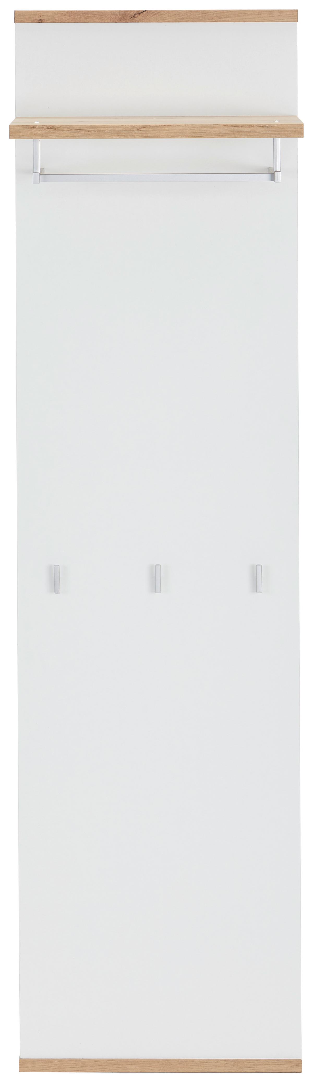 PANEL DO PRZEDPOKOJU YAMAEL - biały/dąb artisan, Design, materiał drewnopochodny/metal (45/169/28cm) - Xora