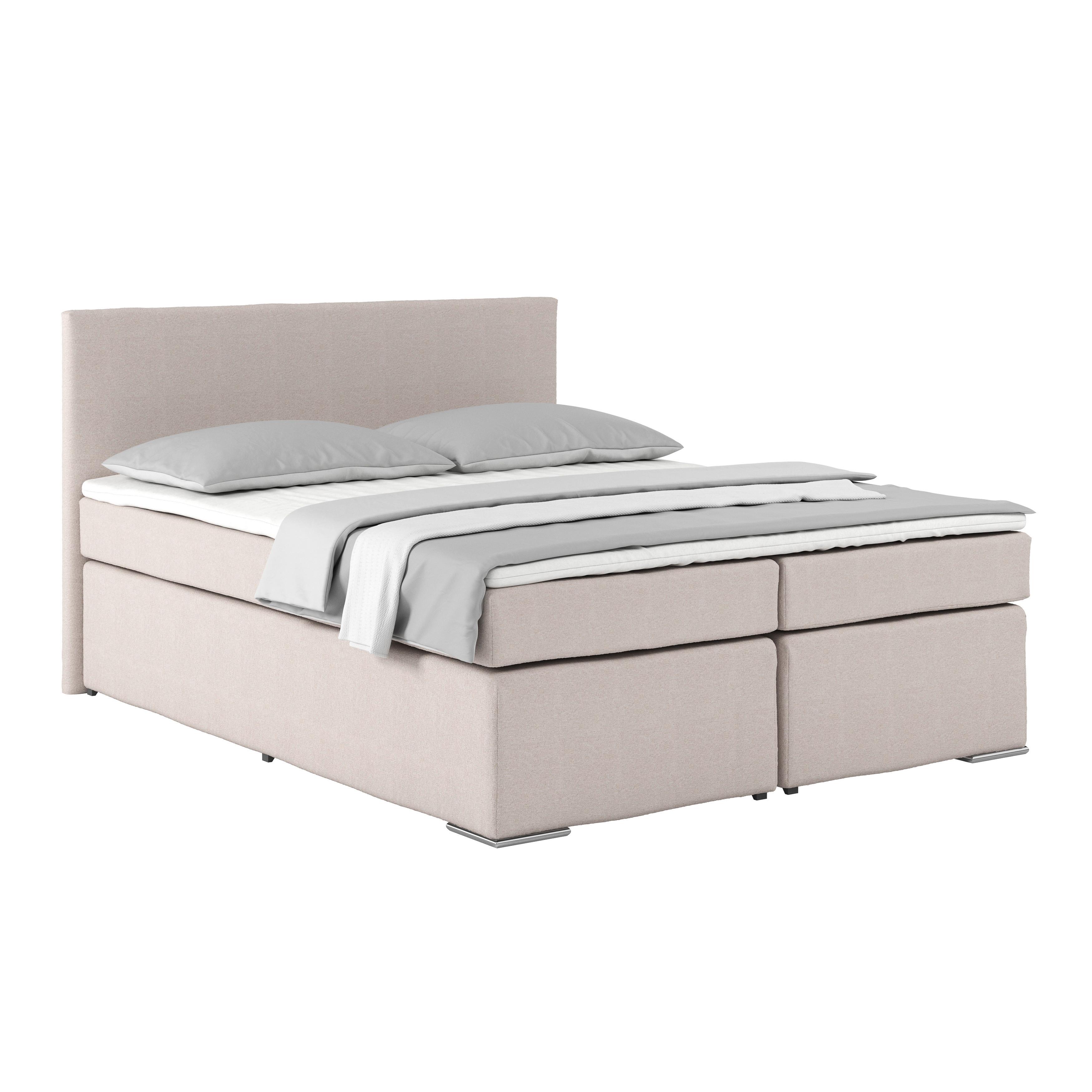 Boxspring Krevet Nero - bež/boje kroma, Konvencionalno, tekstil/metal (160/200cm) - Best Price