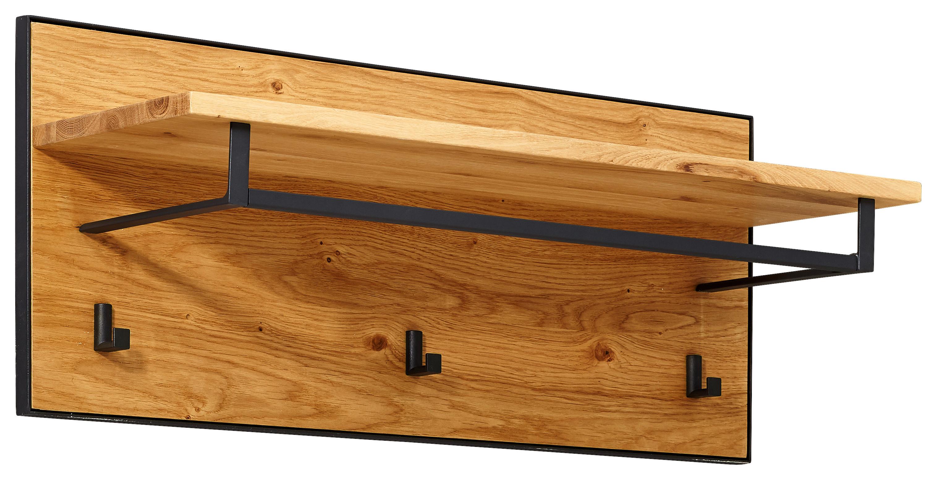 PANEL DO PRZEDPOKOJU KELIO - kolor dębowy/antracytowy, Natur, materiał drewnopochodny/metal (85/30/28cm) - Linea Natura