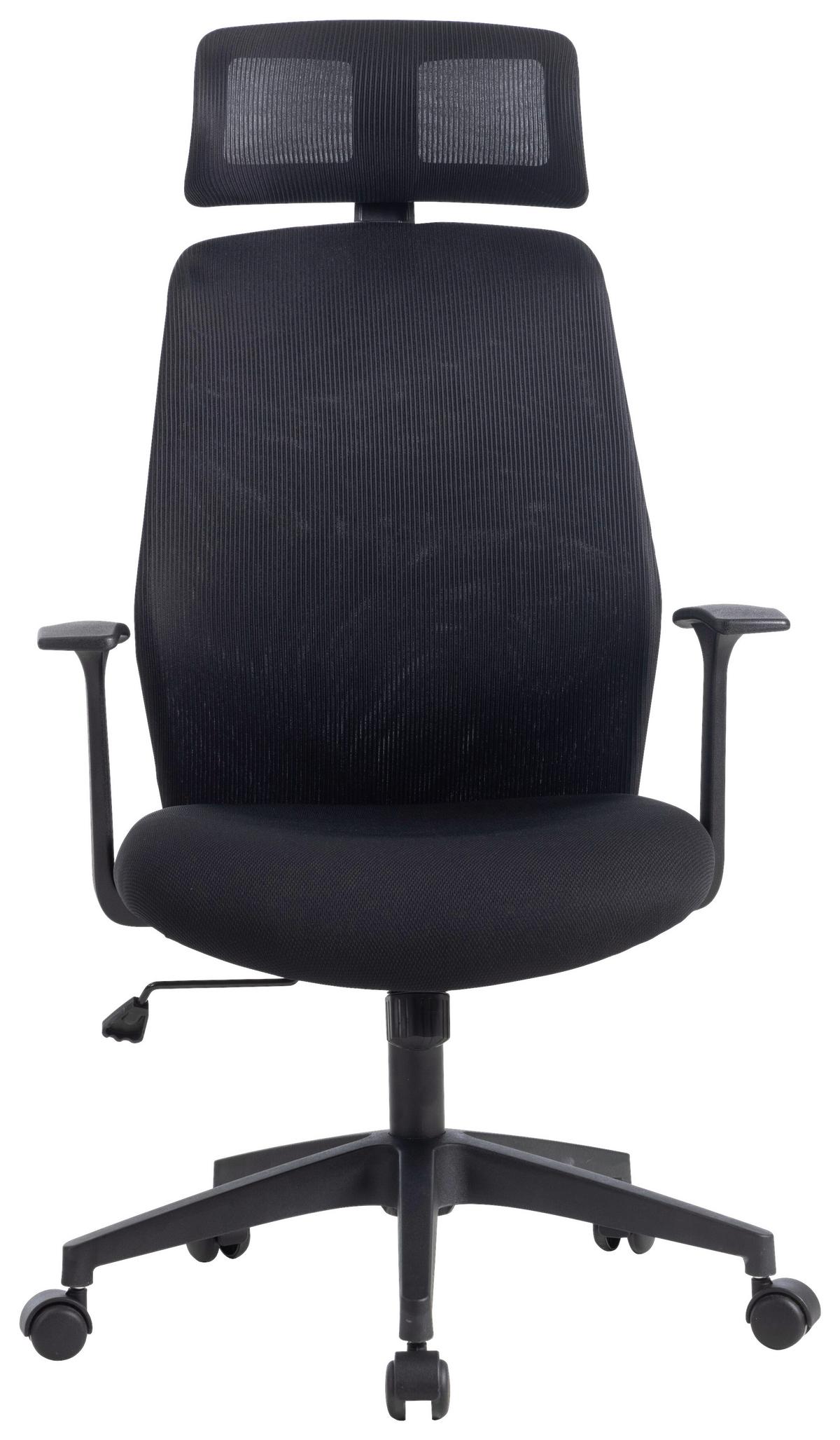 DREHSTUHL PATRIZIA - Schwarz, Design, Kunststoff/Textil (66/117/124.5/64cm) - Mömax