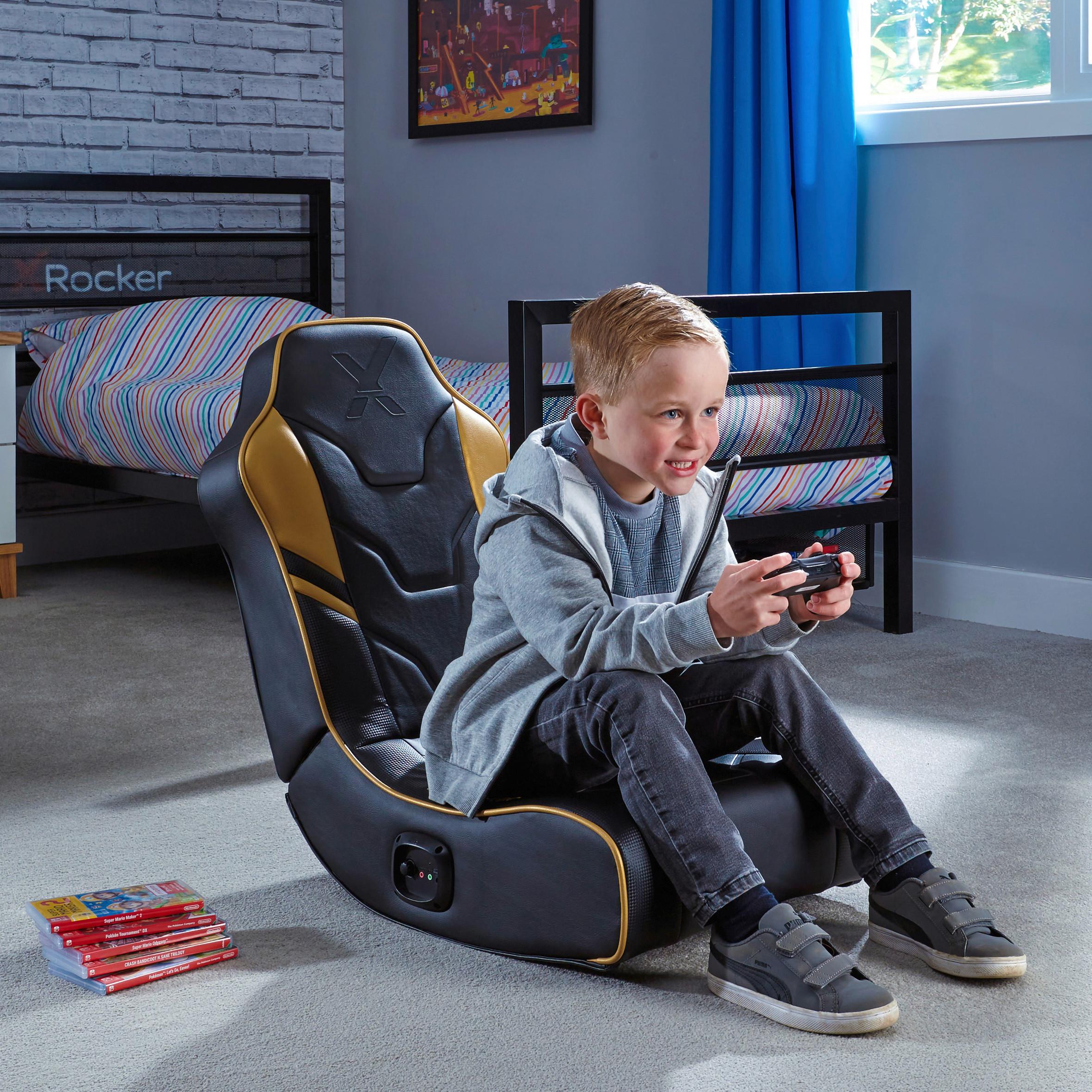 Gamingsessel Shadow 2.0 ca. 42x64x75 cm Gelb/Weiß/Schwarz - Goldfarben/Schwarz, MODERN, Textil (42/64/75cm) - X Rocker