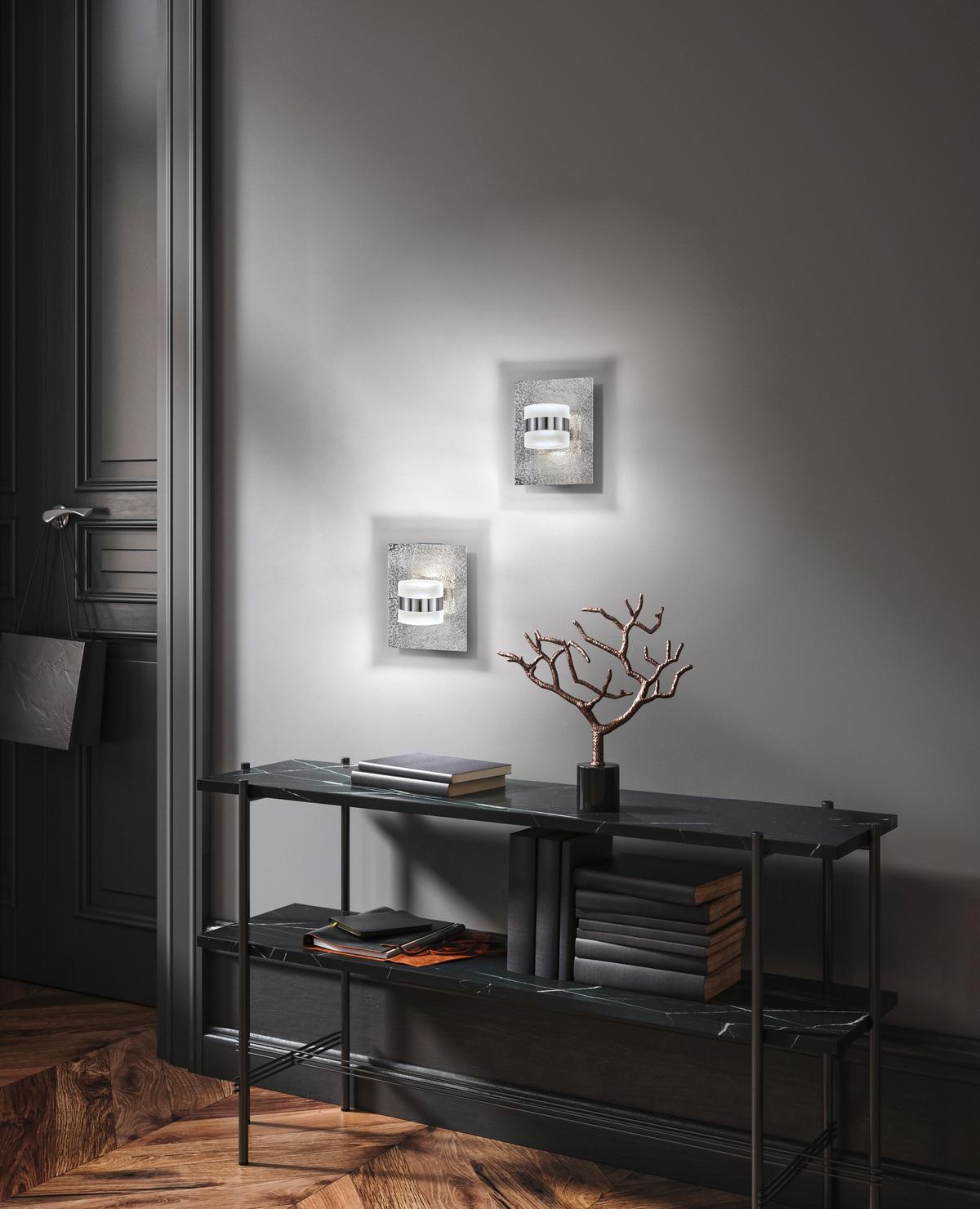 KINKIET LED 30506 ZUMA - kolor niklowy, Design, metal (21/16/16,5cm) - Fischer & Honsel