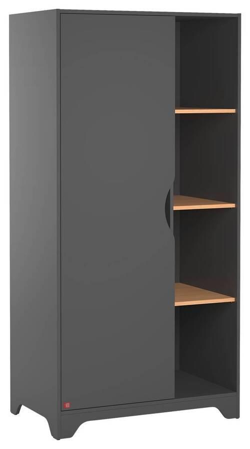 Otroška Garderobna Omara Leaf, Grafit, Hrast - barve grafita, Moderno, leseni material (88,5/179,5/52cm) - Modern Living