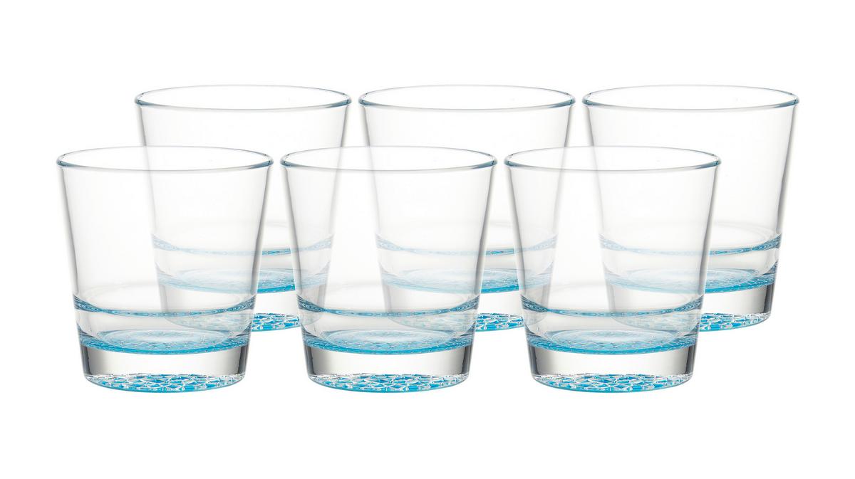 KOMPLET SZKŁA STOŁOWEGO ADORNO - jasnoniebieski, Modern, szkło (400ml) - Bessagi Home