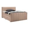 Boxspringbett Malaga Braun ca. 180x200cm - Silberfarben/Schwarz, KONVENTIONELL, Holzwerkstoff/Kunststoff (180/200cm) - Premium Living