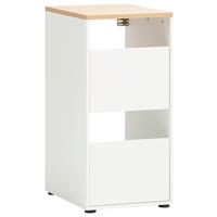 Mehrzweckschrank Solea Weiß/Eiche - Eichefarben/Schwarz, MODERN, Holzwerkstoff/Kunststoff (45,1/95,8/60cm) - MID.YOU