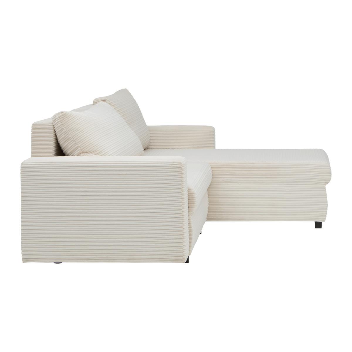 Ecksofa Geneve Cord Beige - Beige/Schwarz, KONVENTIONELL, Kunststoff/Textil (225/86/167cm) - Mömax