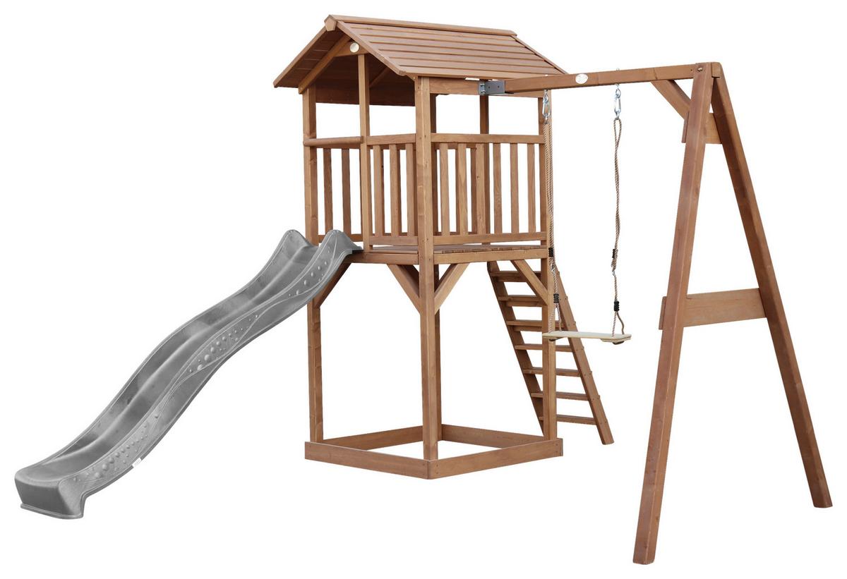 Spielturm Braun/Grau - Braun/Grau, KONVENTIONELL, Holz/Kunststoff (283,6/241,9/349cm) - Ambia Garden
