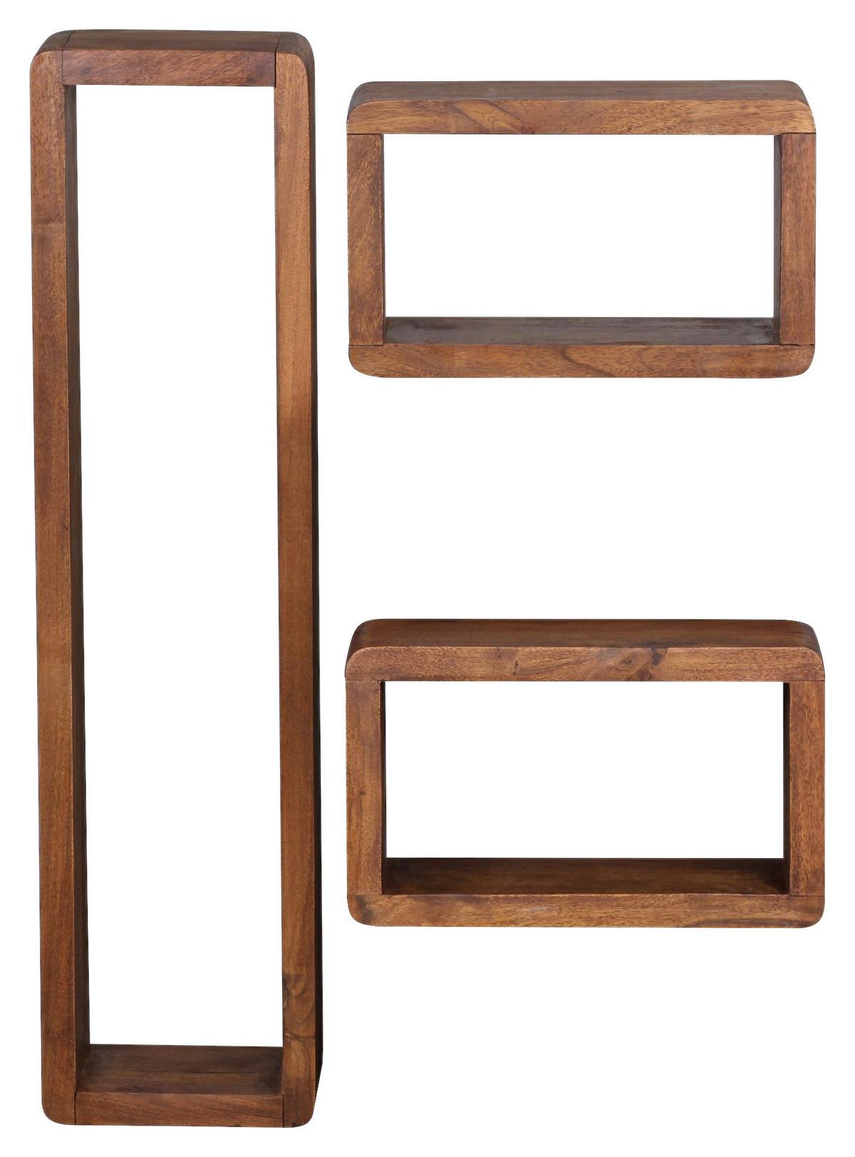 Wandregal ''Boha'', Sheeshamfarben - Sheeshamfarben, MODERN, Holz (80/20/15cm) - MID.YOU