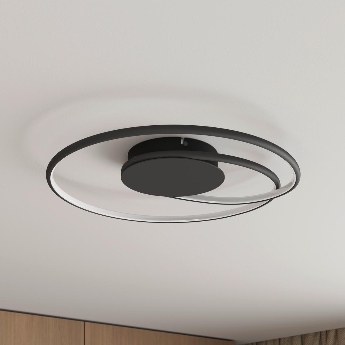 LAMPA SUFITOWA LED BIRMINGHAM *SBN* - czarny, Lifestyle, tworzywo sztuczne/metal (45/8cm) - Novel