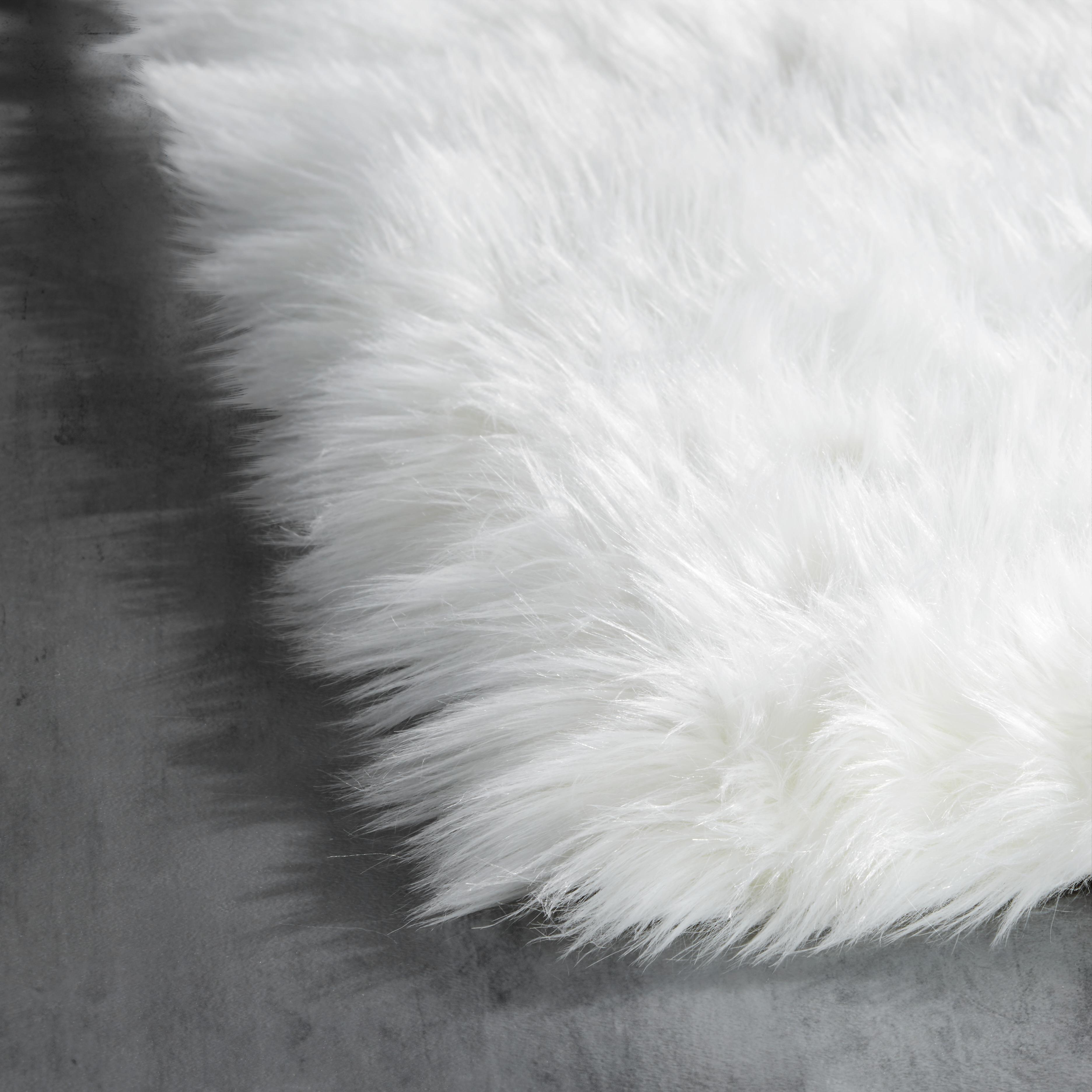Kunstfell Teddy in Weiß ca.100x150cm - Weiß, ROMANTIK / LANDHAUS, Kunststoff (100/150cm) - Modern Living
