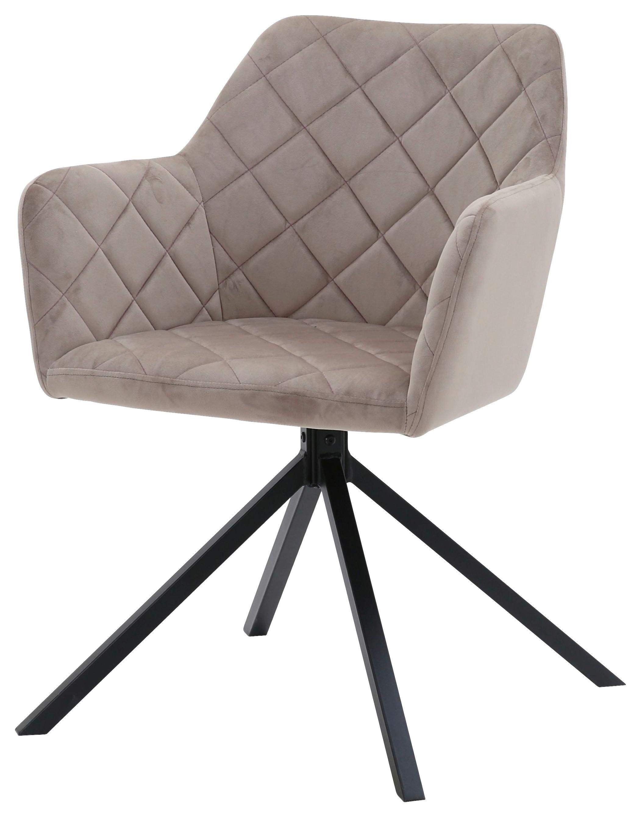 Stol Patti, Bež, Vrtljiv - črna/bež, Konvencionalno, kovina/tekstil (58/81/54cm)