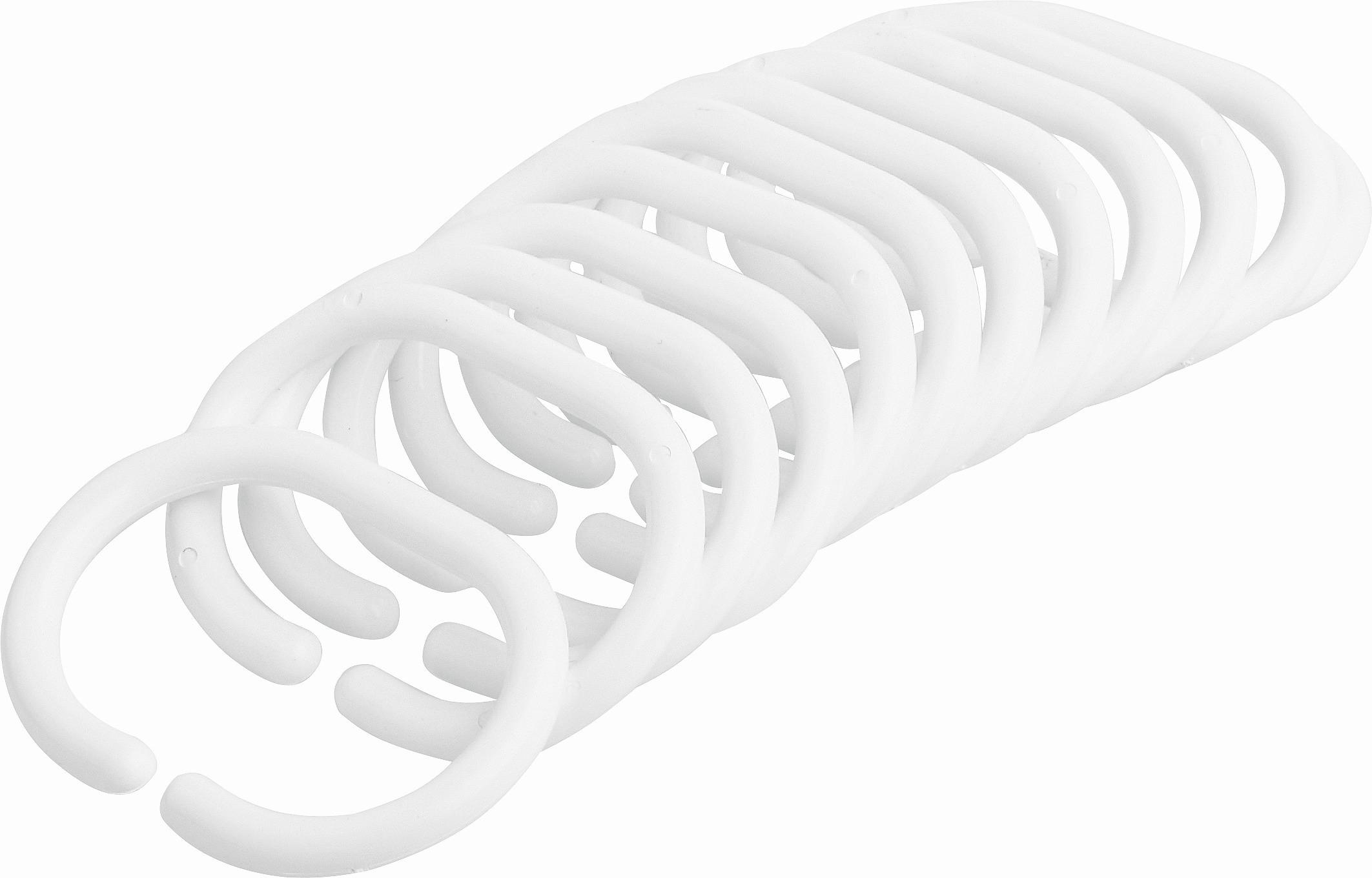 Duschvorhangringe Robbie in Weiß, 12-tlg - Weiß (5/6cm) - Modern Living