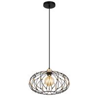 HÄNGELEUCHTE 15966H GREYS - Goldfarben/Schwarz, Design, Kunststoff/Metall (40/150cm) - Globo