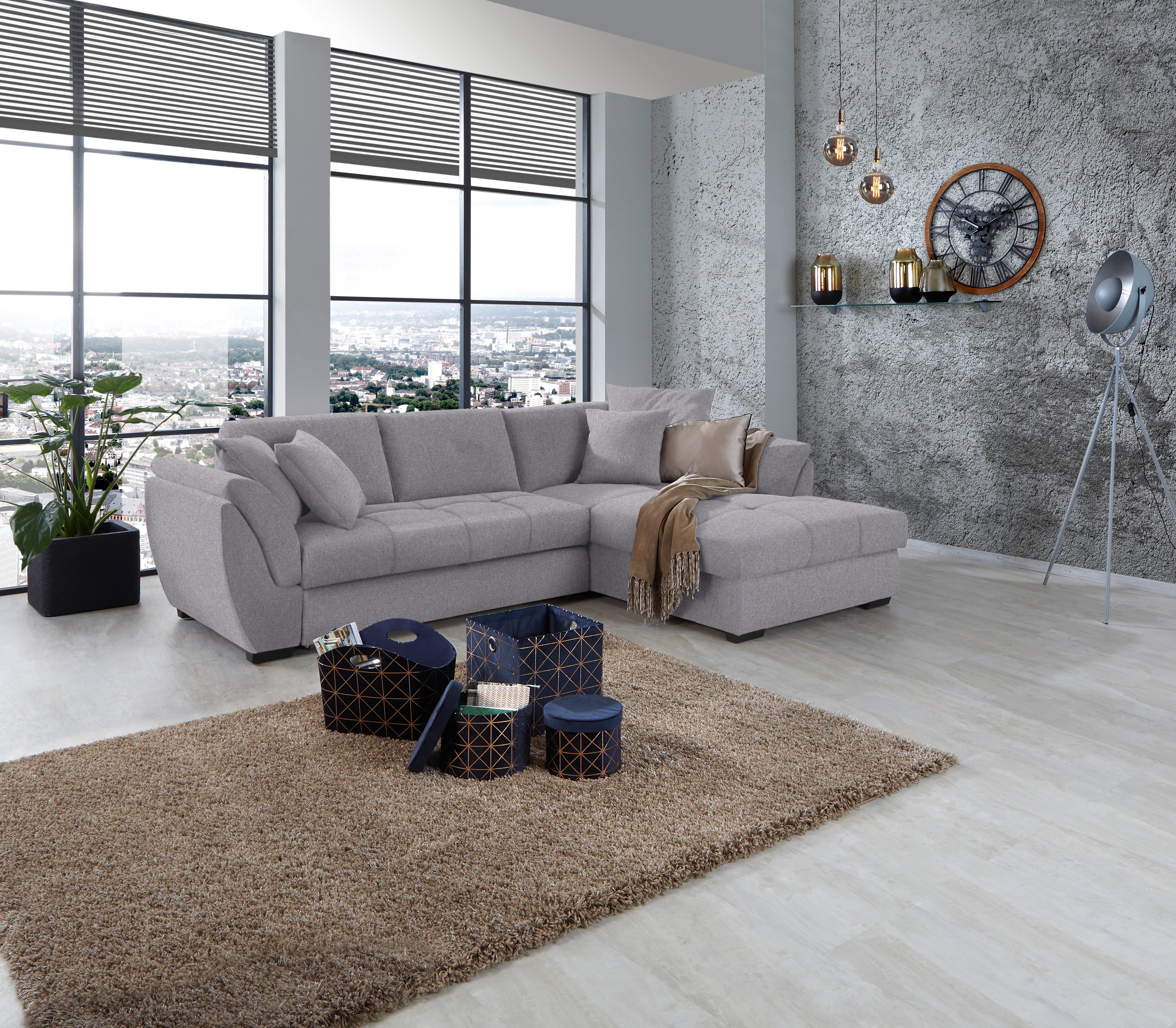 Kutna Garnitura Berisso - siva/crna, Design, tekstil/plastika (278/187cm) - Ondega