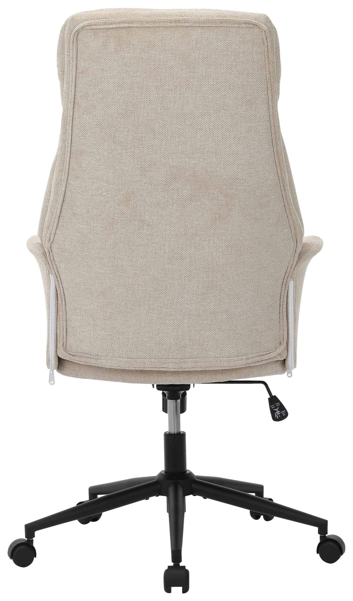 Drehstuhl Klara Grau/Schwarz - Beige/Schwarz, KONVENTIONELL, Holz/Kunststoff (66/114/122/64cm) - Mömax