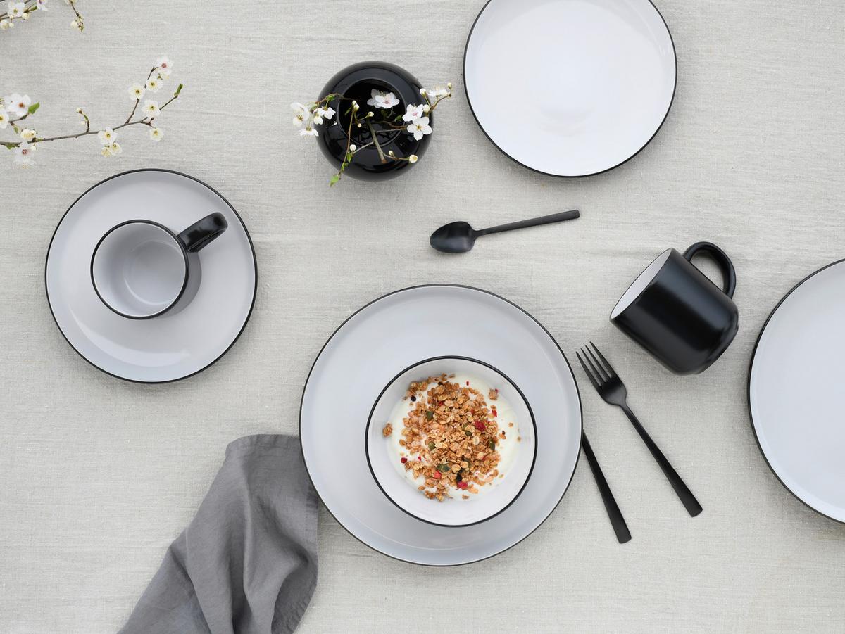 Kombinirani Servis Nordic Cool Black, 16-Delni - črna/sivobela, Basics, keramika - Creatable