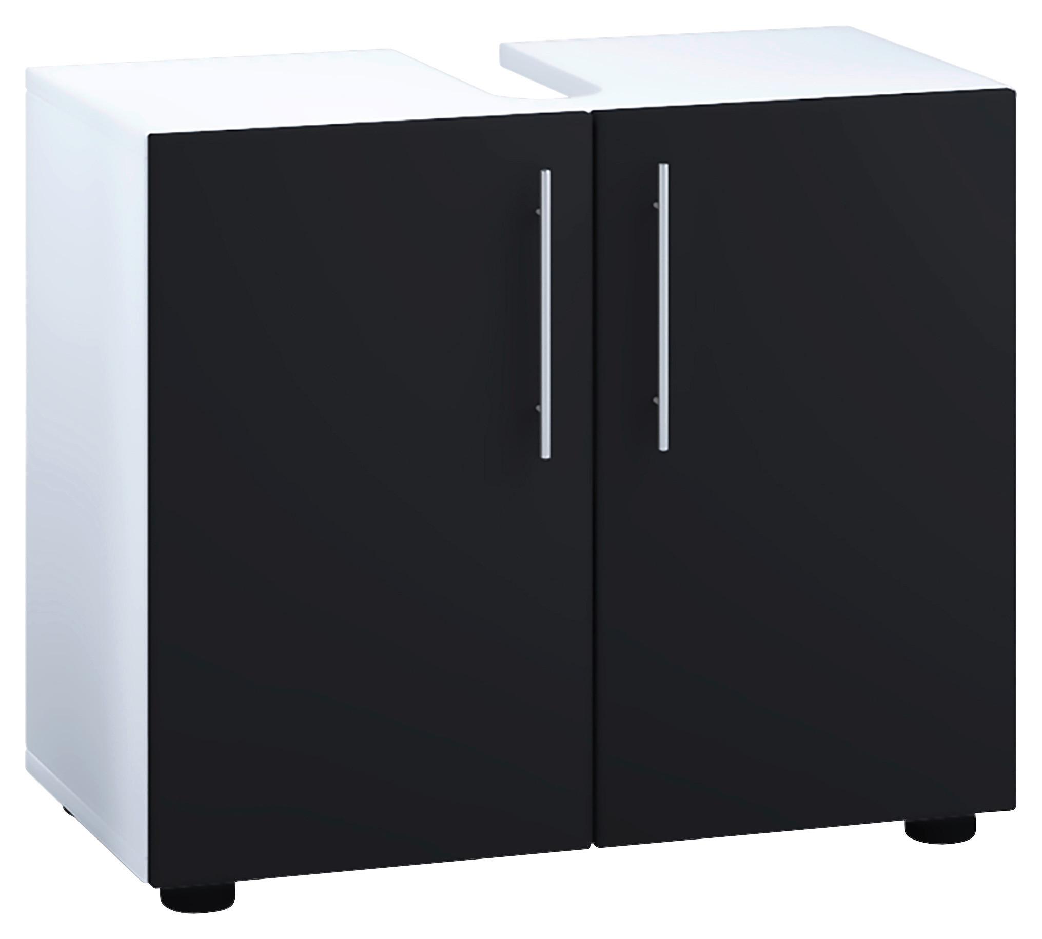 Omarica Za Pod Umivalnik Flandu Ii, Bela, Črna - črna/siva, Moderno, umetna masa/leseni material (60,2/50,7/29,6cm) - MID.YOU