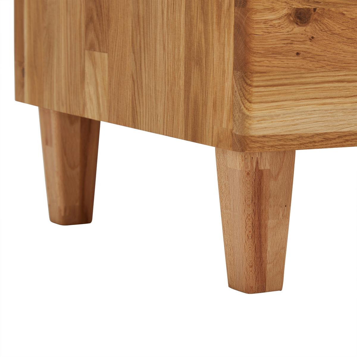 Nachtkästchen Carolina 3 Eichefarben - Eichefarben/Schwarz, KONVENTIONELL, Naturmaterialien/Holz (48/65/40cm) - ecoTree