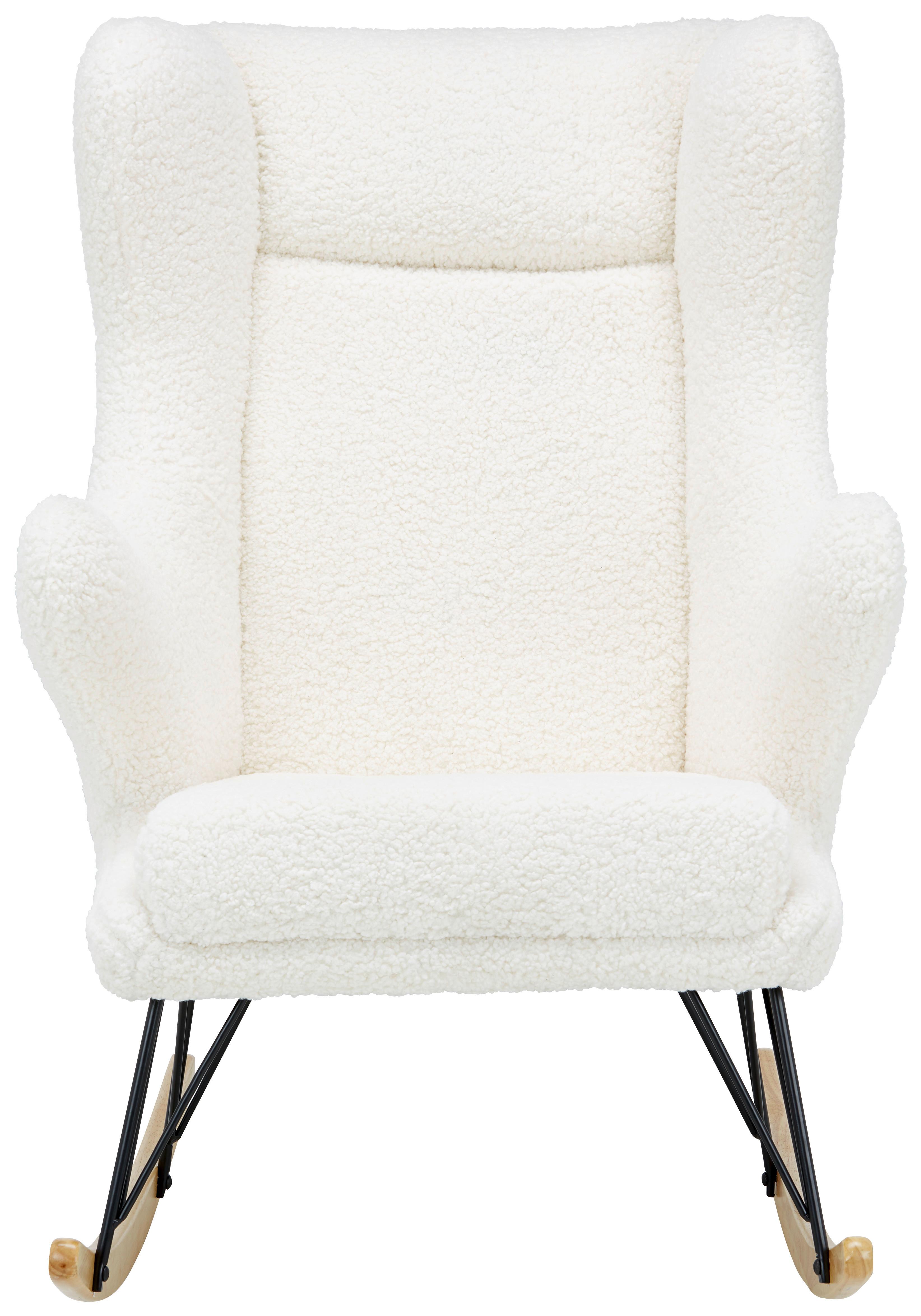 Schaukelstuhl in Creme - Creme/Schwarz, Romantik / Landhaus, Holz/Textil (76/109/111cm) - Zandiara