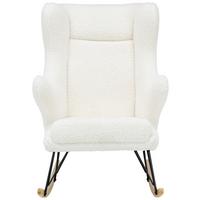 Schaukelstuhl Shawn in Creme - Creme/Schwarz, ROMANTIK / LANDHAUS, Holz/Textil (76/109/111cm) - Zandiara