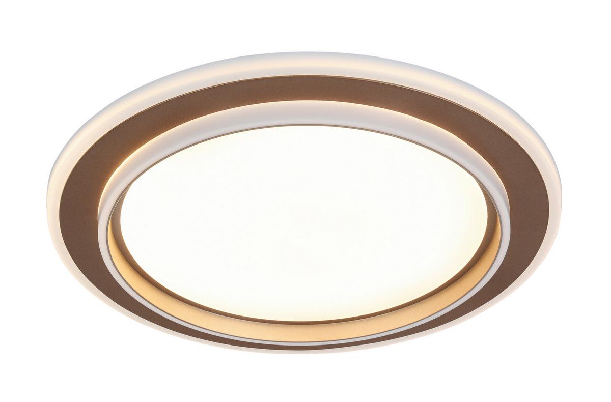 LED-Deckenleuchte Prol Weiß/Cappuccino max. 24 Watt - Champagner/Weiß, MODERN, Kunststoff/Metall (46/5,5cm) - Mömax