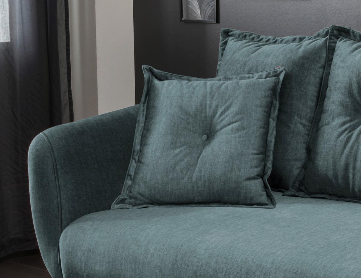 3-Sitzer-Sofa Baggio Blau Velours - Blau/Schwarz, MODERN, Holz/Textil (236/94/103cm) - Livetastic