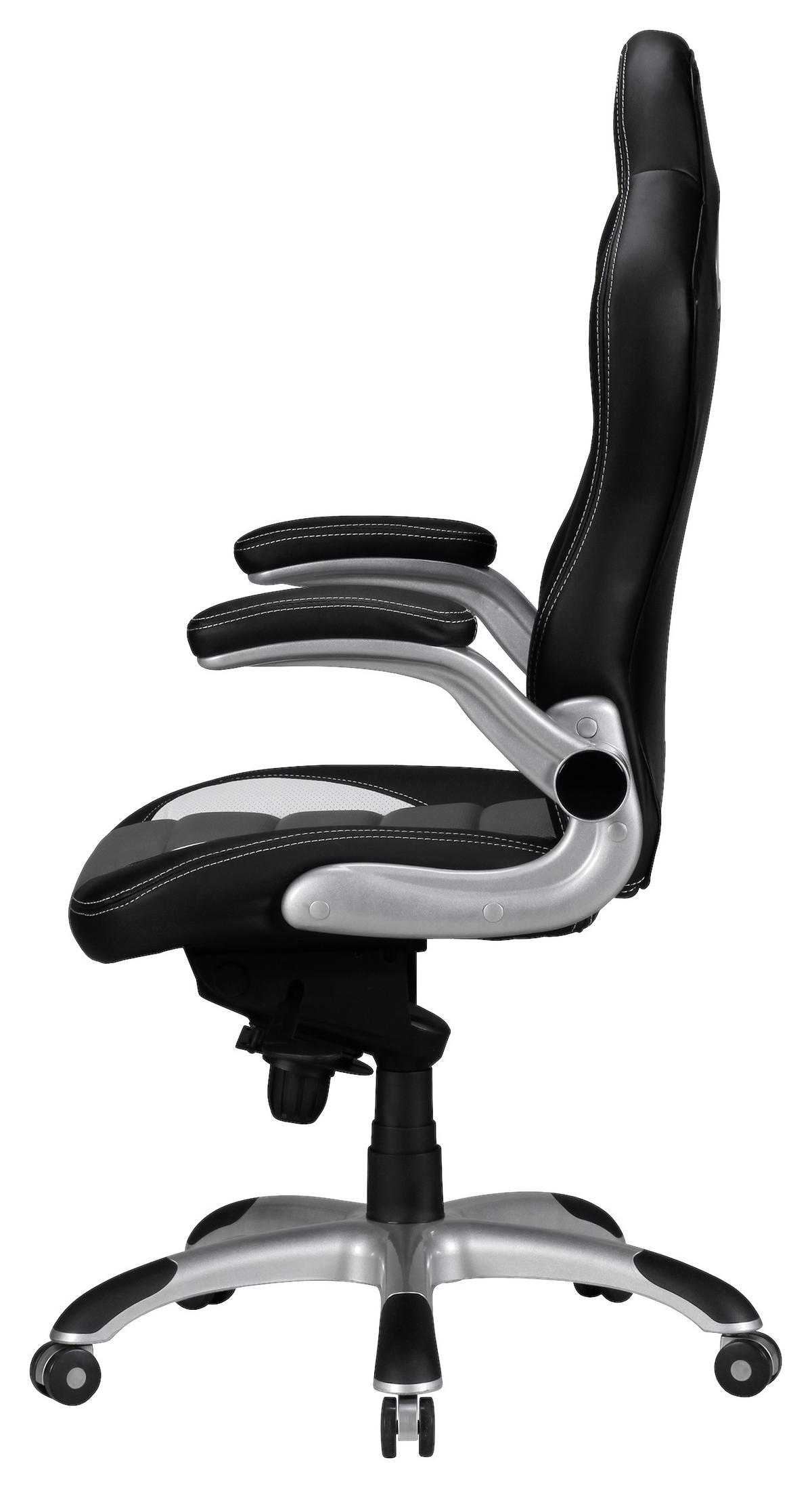 Gaming Stol Racing - siva/črna, Moderno, umetna masa/tekstil (70/120/70cm) - MID.YOU