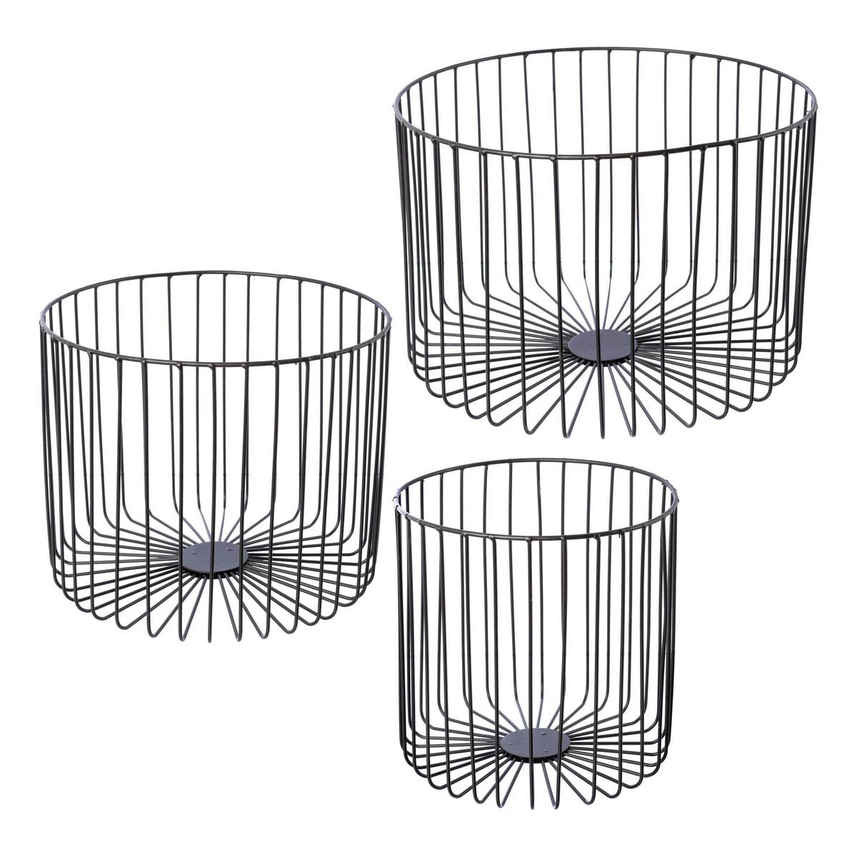 Košara Petra I -Paz- - črna, Basics, kovina (23/23cm) - Modern Living