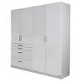 DREHTÜRENSCHRANK Weiß Hochglanz - Alufarben/Weiß, MODERN, Holzwerkstoff/Kunststoff (181/197/54cm) - MODERN LIVING