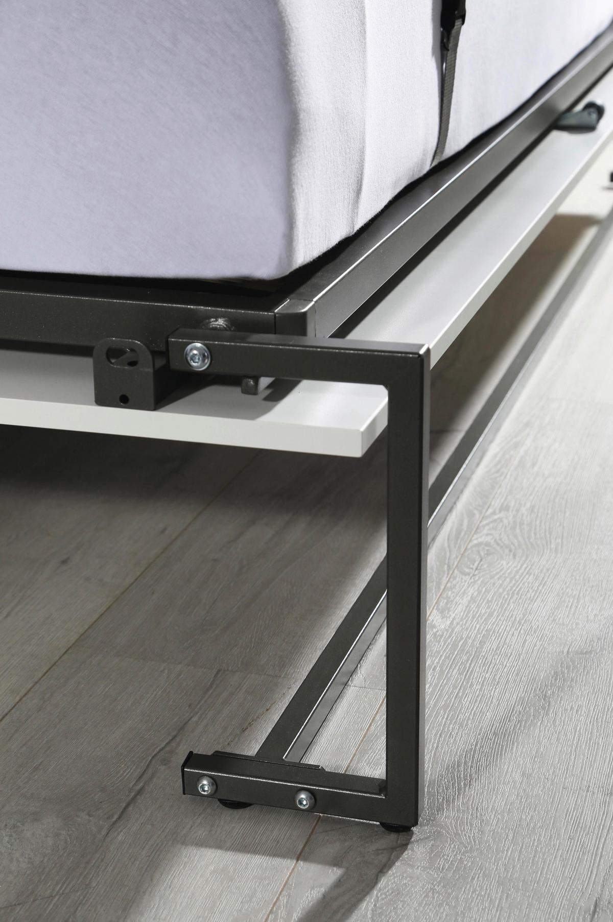 Klappbett "Albero" , weiß,grau - Weiß/Grau, Design, Holzwerkstoff (90/200cm) - Rauch Möbel