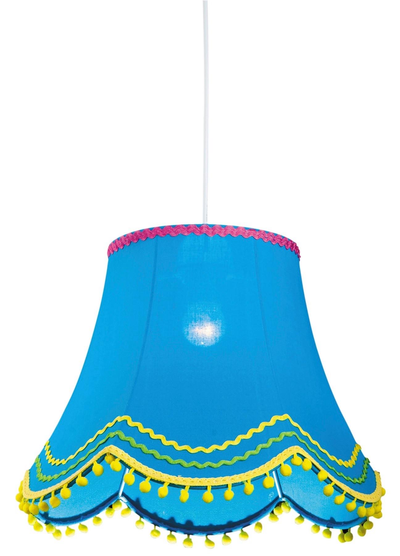Viseća Svjetiljka Arlekin - svijetlo plava, Trend, tekstil/plastika (35/35/9cm)