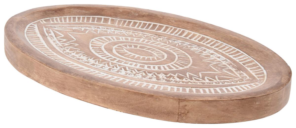 TALERZ DEKORACYJNY LUNA - kolor naturalny, Modern, drewno (20/29,5/2cm) - Modern Living